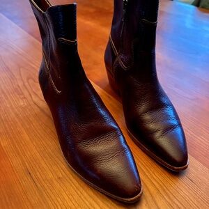 Beautiful Frye leather booties. Mahogany, size 7.5. Barely worn.